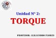 Unidad N° 2: TORQUE · 2020. 8. 21. · EJERCICIO TORQUE NETO (TOTAL): Conclusión: Teniendo en cuenta que el Torque Neto tiene signo negativo (−), podemos decir, que al actuar