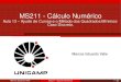 MS211 - Cálculo Numéricovalle/Teaching/MS211/Aula13.pdfMS211 - Cálculo Numérico Aula 13 – Ajuste de Curvas e o Método dos Quadrados Mínimos: Caso Discreto. Marcos Eduardo Valle