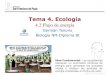Tema 4. Ecologíadpbiologia.weebly.com/uploads/2/1/5/5/21553524/gtp_t4... · 2018. 10. 3. · Tema 4. Ecología 4.2 Flujo de energía Idea Fundamental: Los ecosistemas requieren un
