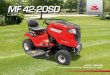 MF 42-20SD - Massey Ferguson...2020/04/03  · MF 42-20SD TracTor de jardín Le presentamos el tractor de jardín de Massey Ferguson que le permite realizar un excelente trabajo de