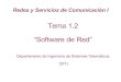 Tema 1.2 “Software de Red”web.dit.upm.es/~docencia/rsc1/07-08/t12-sw-3h-V4.pdf · Tema 1.2 “Software de Red” ... x x Inf. errónea !! x. Ejemplo de protocolo: Bit Alternante