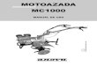 MOTOAZADA MC1000 - Millasur · 2020. 5. 28. · 3.2 Revise todo lo manual (pistola, embrague, palanca de cambio, marcha atrás, interruptor de encendido). Si no son flexibles o no