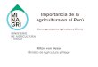 Importancia de la agricultura en el Perú...La actividad agraria comprende las sub-actividades agrícola, pecuaria y silvicultura. Las cifras del valor agregado para la agricultura