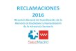 BVCM017975 Reclamaciones 2016 - Madrid · 2017. 9. 15. · Datos globales 2016 RECLAMACIONES SUGERENCIAS AGRADECIMIENTOS HOSPITALES (*) 48.073 1.565 10.306 A. PRIMARIA 13.018 326