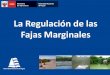 La Regulación de las Fajas Marginales - ANA web · 2021. 7. 21. · reservorios, embalses, canales de derivación, entre otros. b) El espacio necesario para la construcción, conservación