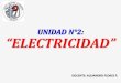 UNIDAD N°2: “ELECTRICIDAD” · 2020. 11. 18. · corriente eléctrica con una intensidad de 8 [A]. ¿Cuál es la potencia eléctrica de la máquina? DESARROLLO: P=R×i2 P=20×82