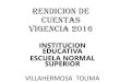 RENDICION DE CUENTAS VIGENCIA 2013 - ColegiosOnline · 2020. 1. 7. · rendicion de cuentas vigencia 2016 institucion educativa escuela normal superior ... cta.cte. no.3662800033-7