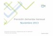 Previsión demanda mensual Noviembre 2013 · 2014. 4. 14. · contempla una reducción de 964 TWh/ ... períodos invernales utilizados para el cálculo del perfil 1.Clientes Grupo