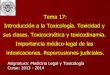 Tema 17: Introducción a la Toxicología. Toxicidad y sus 