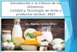 CALIDAD Y TECNOLOGIA DE LECHE Y PRODUCTOS LACTEOS