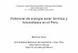Potencial de energía solar térmica y fotovoltaica en el Perú