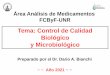 Tema: Control de Calidad Biológico y Microbiológico