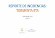 REPORTE DE INCIDENCIAS: TORMENTA ETA