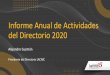 Informe Anual de Actividades del Directorio 2020
