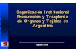 Organización Institucional Procuración y Trasplante de 