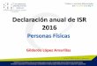 Declaración anual de ISR 2016 - IMCPBCS