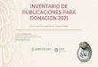 INVENTARIO DE PUBLICACIONES PARA DONACIÓN 2021