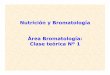 Nutrición y Bromatología Área Bromatología: Clase teórica Nº 1