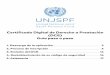 Certificado Digital de Derecho a Prestación (DCE) - UNJSPF