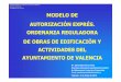 MODELO DE AUTORIZACIÓN EXPRÉS. ORDENANZA REGULADORA DE …