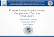 Fortalecimiento Institucional y Cooperacion Tecnico 2008 -2013
