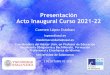 Presentación Acto Inaugural Curso 2021-22