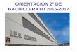 ORIENTACIÓN 2º DE BACHILLERATO 2016-2017