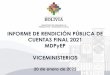 INFORME DE RENDICIÓN PÚBLICA DE CUENTAS FINAL 2021 …