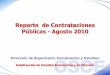 Reporte de Contrataciones Públicas - Agosto 2010