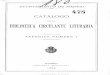 Catálogo de la Biblioteca Circulante Literaria