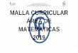 MALLA CURRICULAR ÁREA DE MATEMÁTICAS 2019