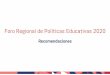 Foro Regional de Políticas Educativas 2020
