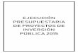 EJECUCIÓN PRESUPUESTARIA DE PROYECTOS DE INVERSIÓN …
