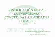 JUSTIFICACIÓN DE LAS SUBVENCIONES CONCEDIDAS A ENTIDADES 