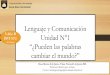 Lenguaje y Comunicación PPT N°2 Unidad N°1